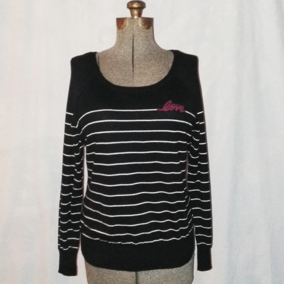 Torrid Sweater Black White Striped NWT - Picture 4 of 5